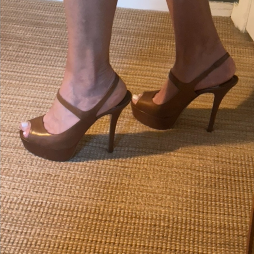 PRADA platform Maryjane 5” Carmel color shoe